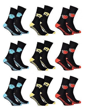 Chaussettes Pack HOMME MONSIEUR MADAME - Pack de 9