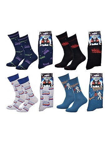 Chaussettes Pack HOMME RETOUR VERS LE FUTUR - Pack de 4