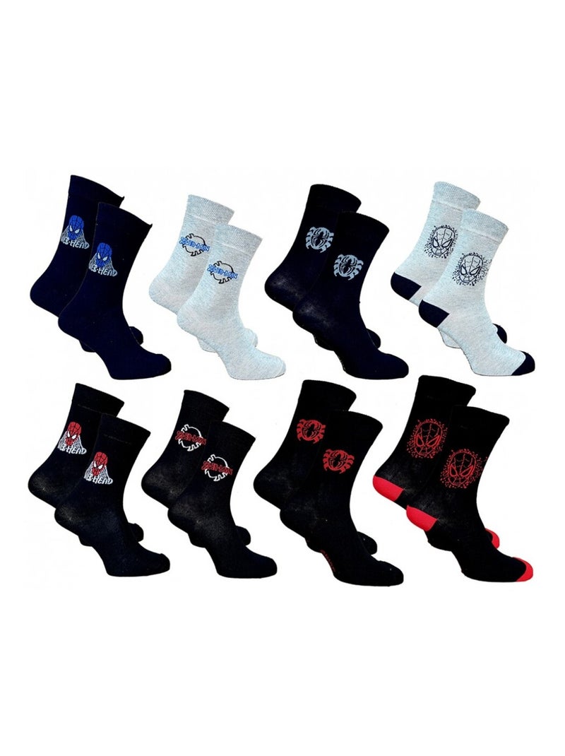 Chaussettes Pack HOMME SPIDERMAN - Pack de 8 Bleu Gris clair Noir - Kiabi