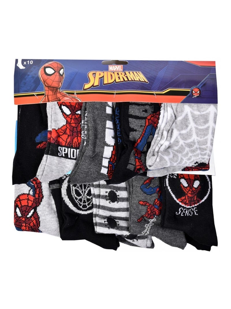 Chaussettes Pack HOMME SPIDERMAN - Pack de 9 Bleu Gris clair Noir - Kiabi