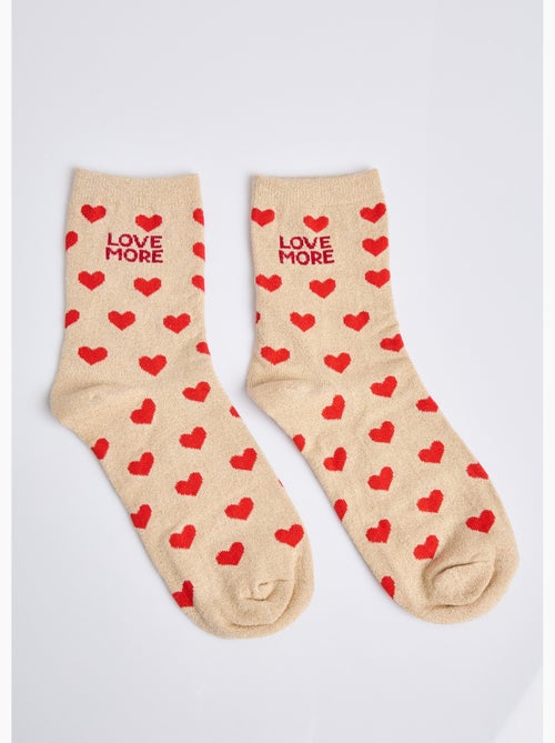 Chaussettes pailletées à message - AFIBEL - Kiabi