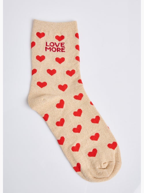 Chaussettes pailletées à message - AFIBEL - Kiabi