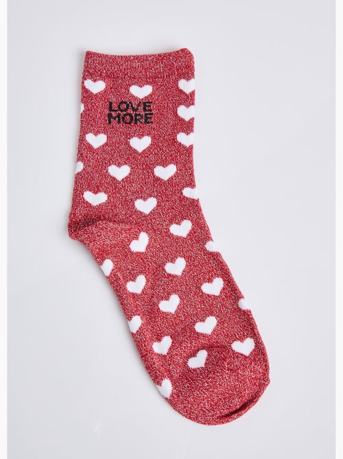 Chaussettes pailletées à message - AFIBEL - Kiabi