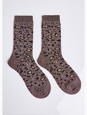 Chaussettes pailletées motif léopard - AFIBEL