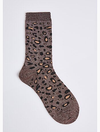 Chaussettes pailletées motif léopard - AFIBEL