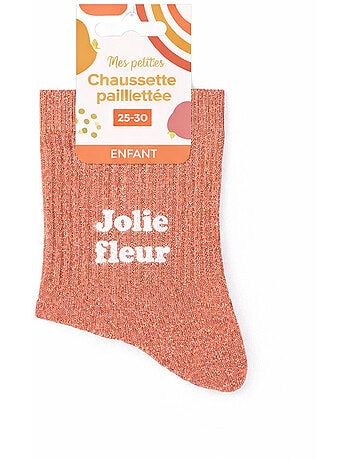 Chaussettes Paillettes Enfant Jolie Fleur