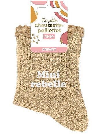 Chaussettes Paillettes Enfant Mini Rebelle