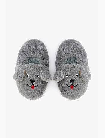 Chaussettes-pantoufles enfant à broderie bear et texture douce penti
