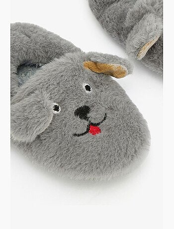 Chaussettes-pantoufles enfant à broderie bear et texture douce penti