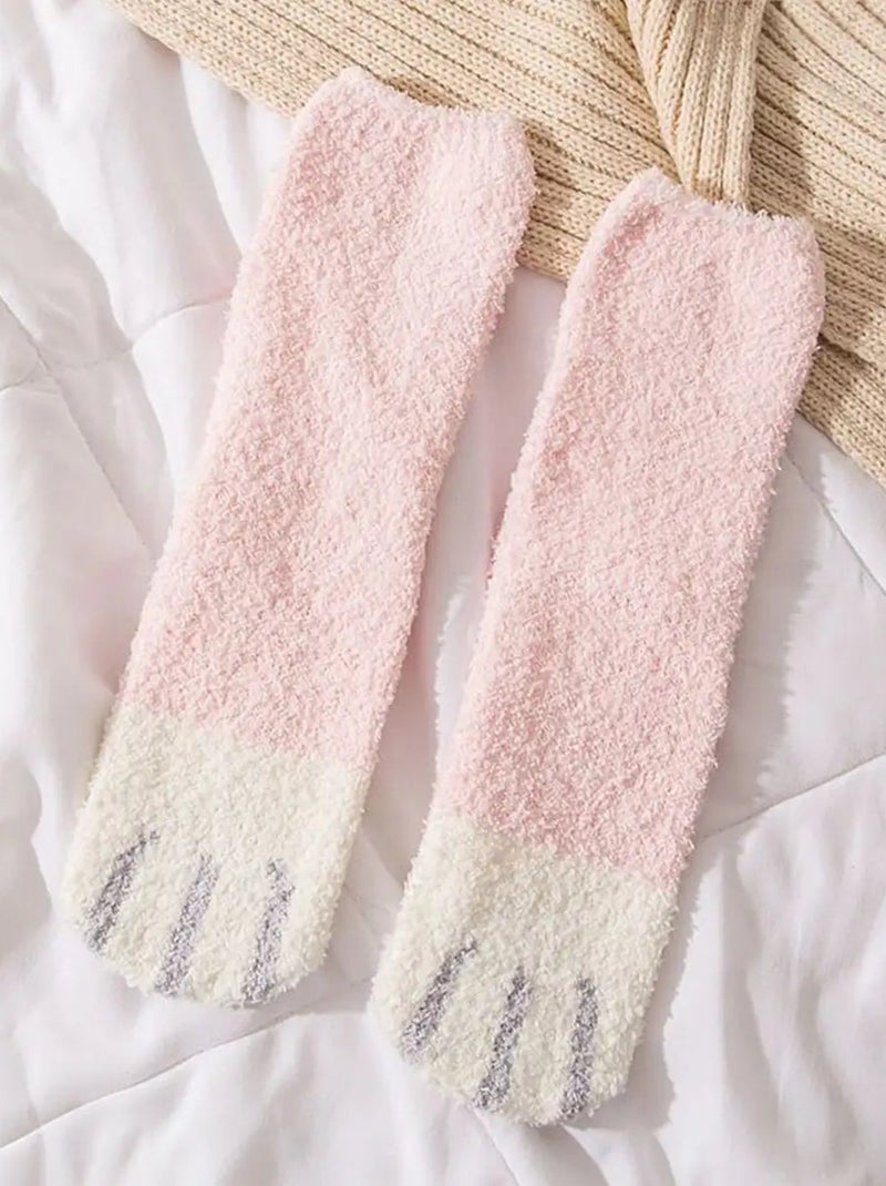 Chaussettes Pastel Pattes de Chats Molletonnées | Titeschaussettes Rose - Kiabi