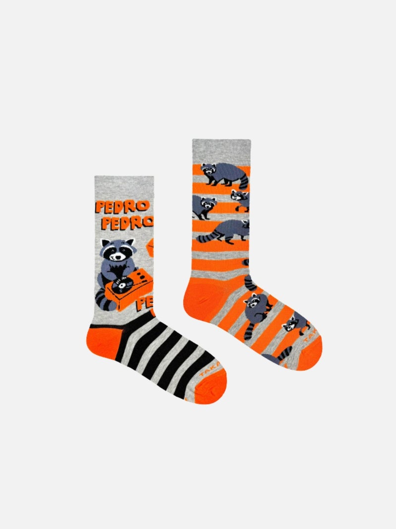 Chaussettes Pedro le Raton Laveur Orange - Kiabi
