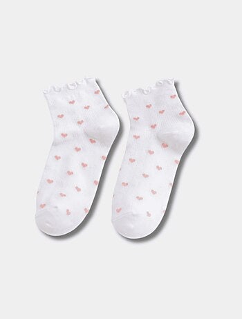 Chaussettes Petits Cœurs & Volant