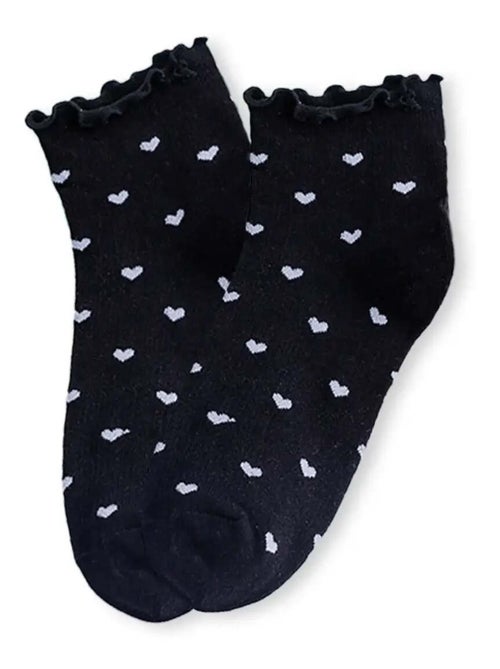 Chaussettes Petits Cœurs & Volant - Kiabi