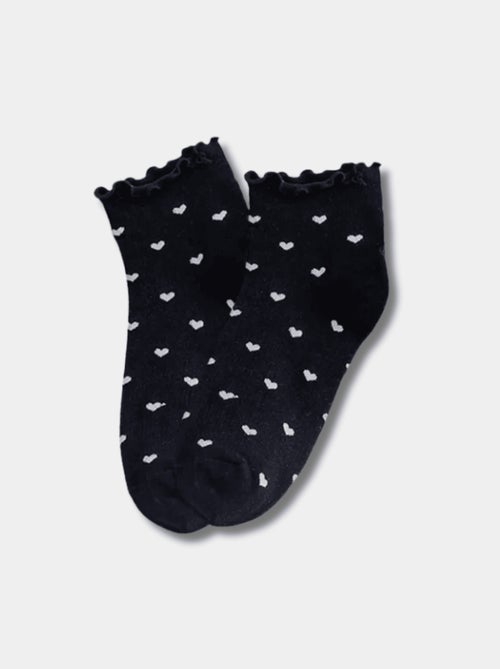 Chaussettes Petits Cœurs & Volant - Kiabi