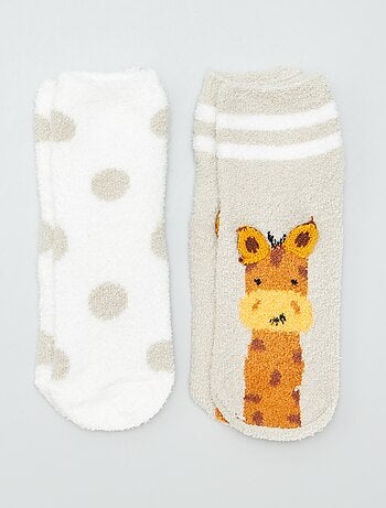 Chaussettes pilou antidérapantes - Lot de 2