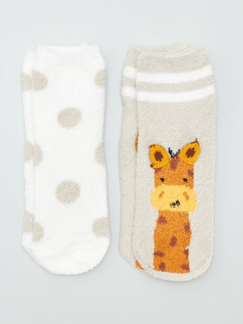 Chaussettes pilou antiderapantes Lot de 2