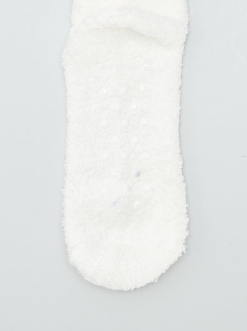 Chaussettes pilou antidérapantes - lot de 2 Blanc/noir - Kiabi