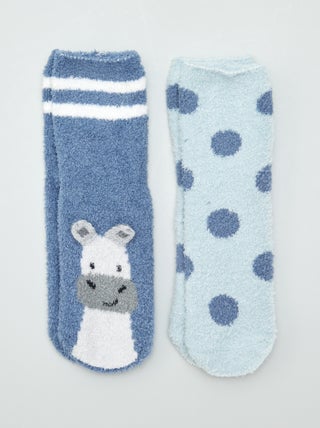 Chaussettes pilou antidérapantes - Lot de 2