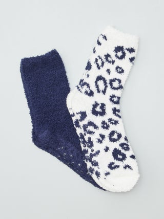 Chaussettes pilou antidérapantes - lot de 2