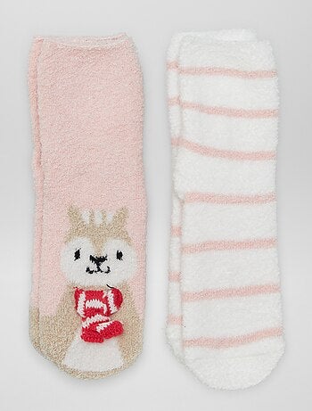 Chaussettes pilou antidérapantes - Lot de 2