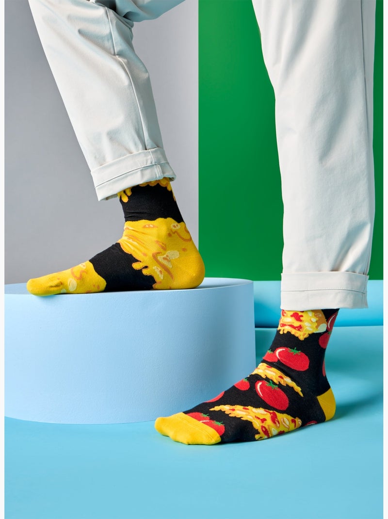 Chaussettes Pizza au Fromage Noir - Kiabi