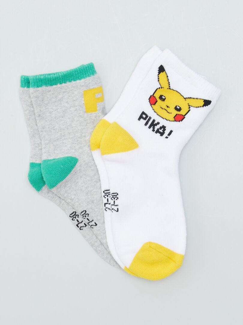 Chaussettes 'Pokémon' Jaune/gris/blanc - Kiabi