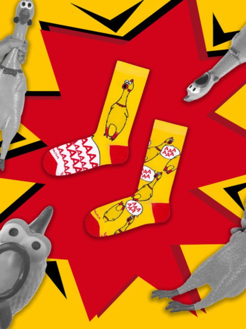 Chaussettes Poulet Hurlant Jaune clair - Kiabi