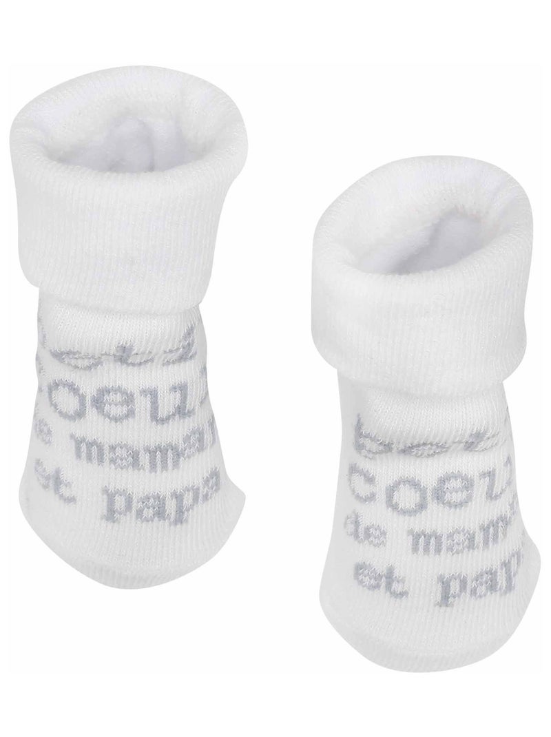 Chaussettes pour bébé - petit coeur Blanc - Kiabi