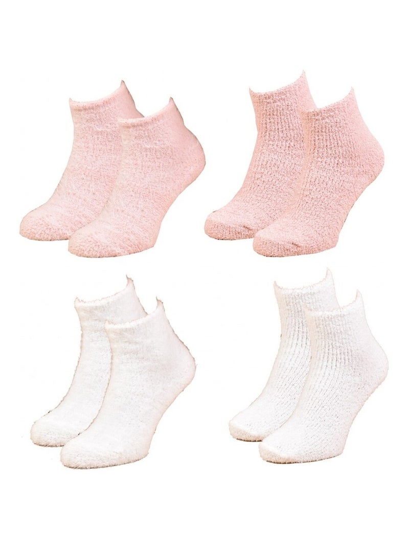 Chaussettes pour Femme Casa Socks Toucher Doux - Pack de 4 Beige/Rose - Kiabi