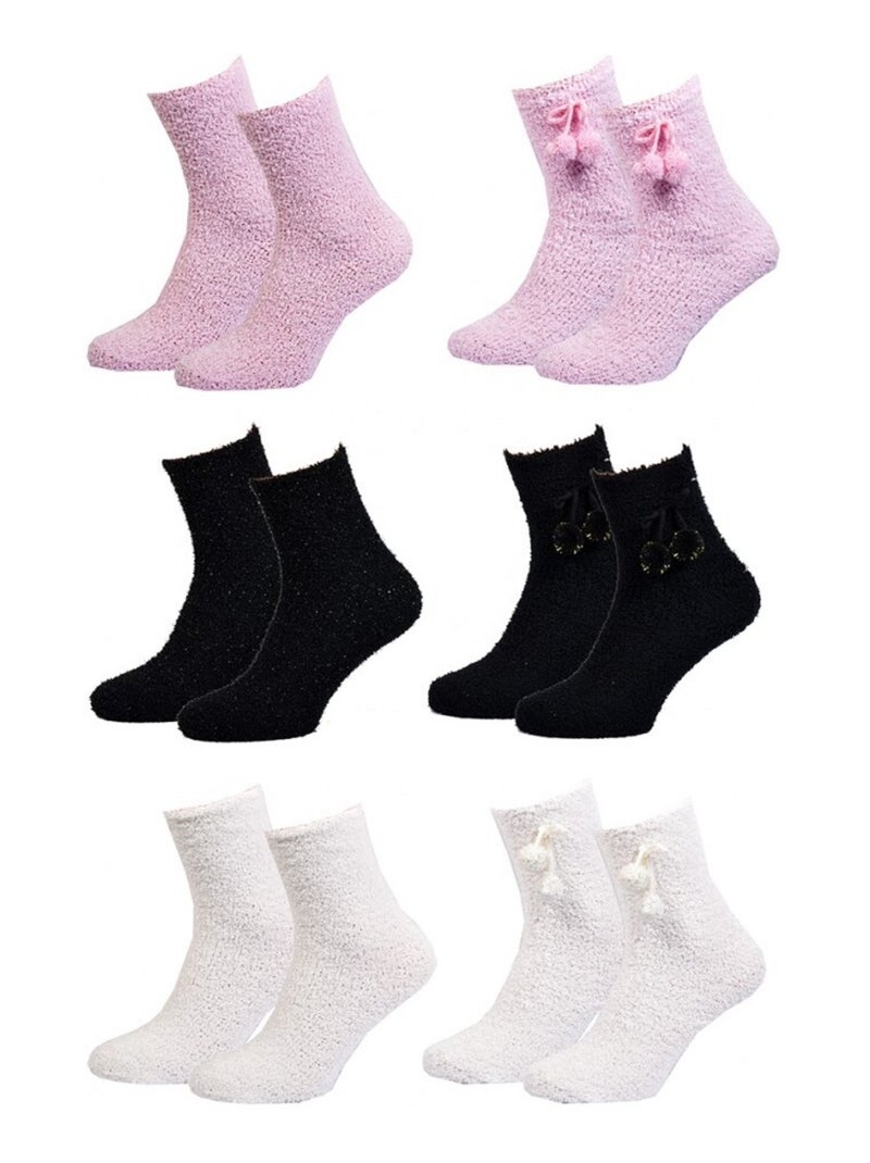 Chaussettes pour Femme Casa Socks Toucher Doux - Pack de 6 Noir Rose clair Blanc - Kiabi
