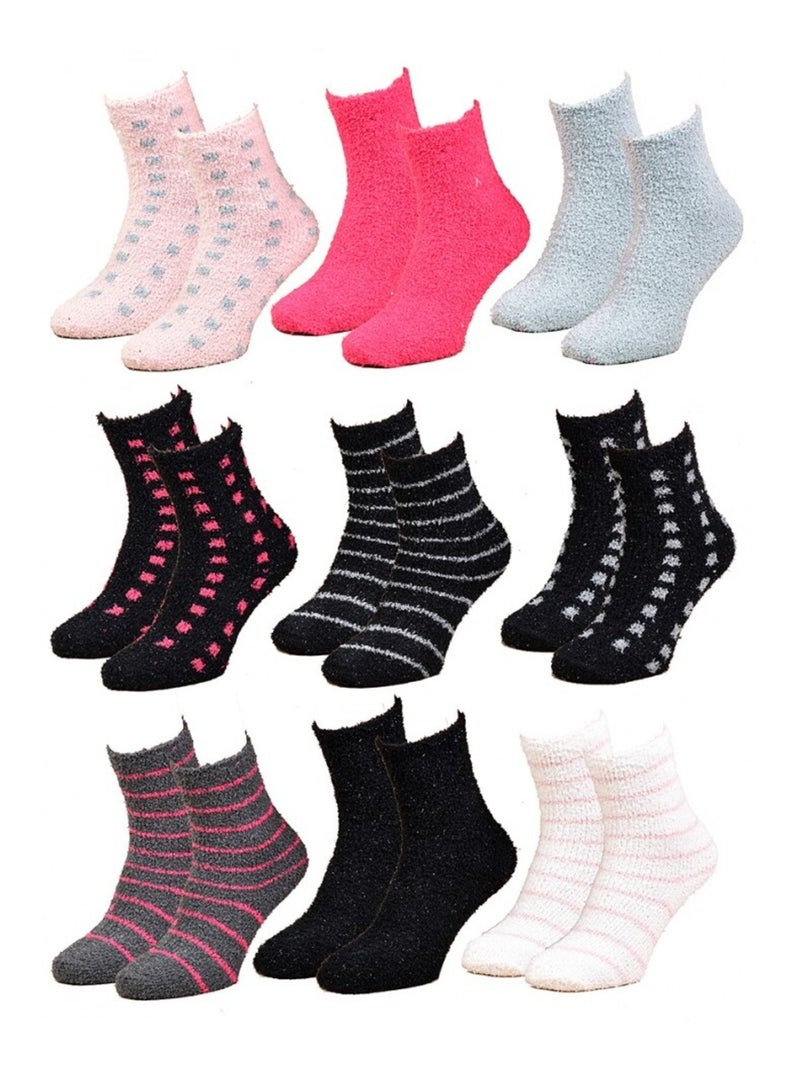 Chaussettes pour Femme Casa Socks Toucher Doux - Pack de 9 Noir Multicolore Noir - Kiabi