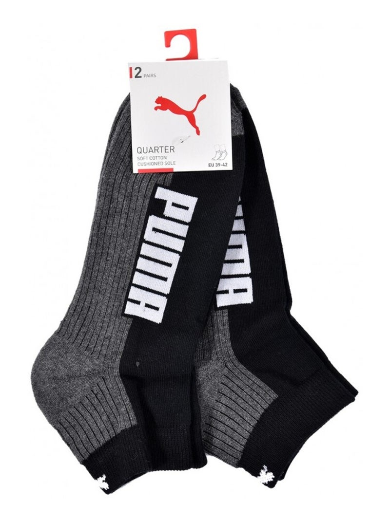 Chaussettes PUMA QUARTER - Pack de 6 Noir Rose Blanc - Kiabi