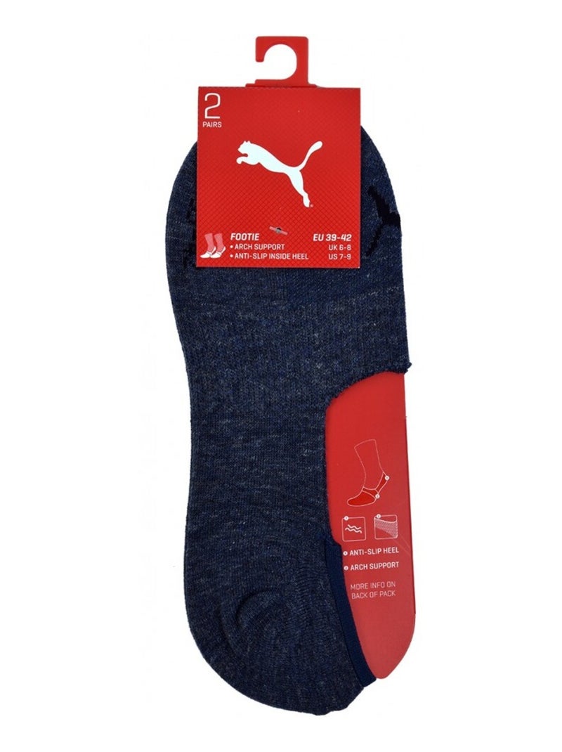 Chaussettes PUMA Socquettes FOOTIES - Pack de 2 Bleu - Kiabi