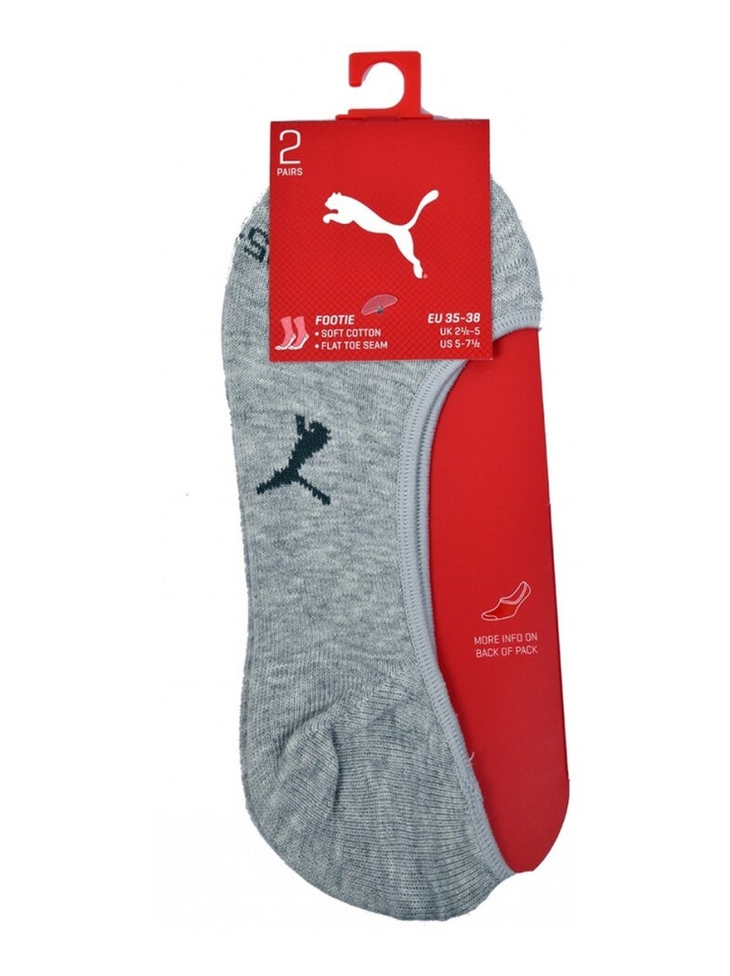 Chaussettes PUMA Socquettes FOOTIES - Pack de 2 Gris clair - Kiabi