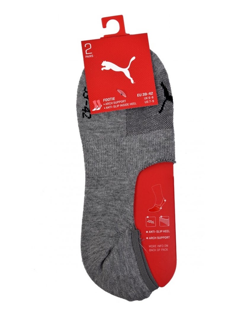 Chaussettes PUMA Socquettes FOOTIES - Pack de 2 Gris - Kiabi