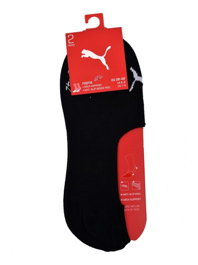 Chaussettes PUMA Socquettes FOOTIES - Pack de 2 Noir - Kiabi