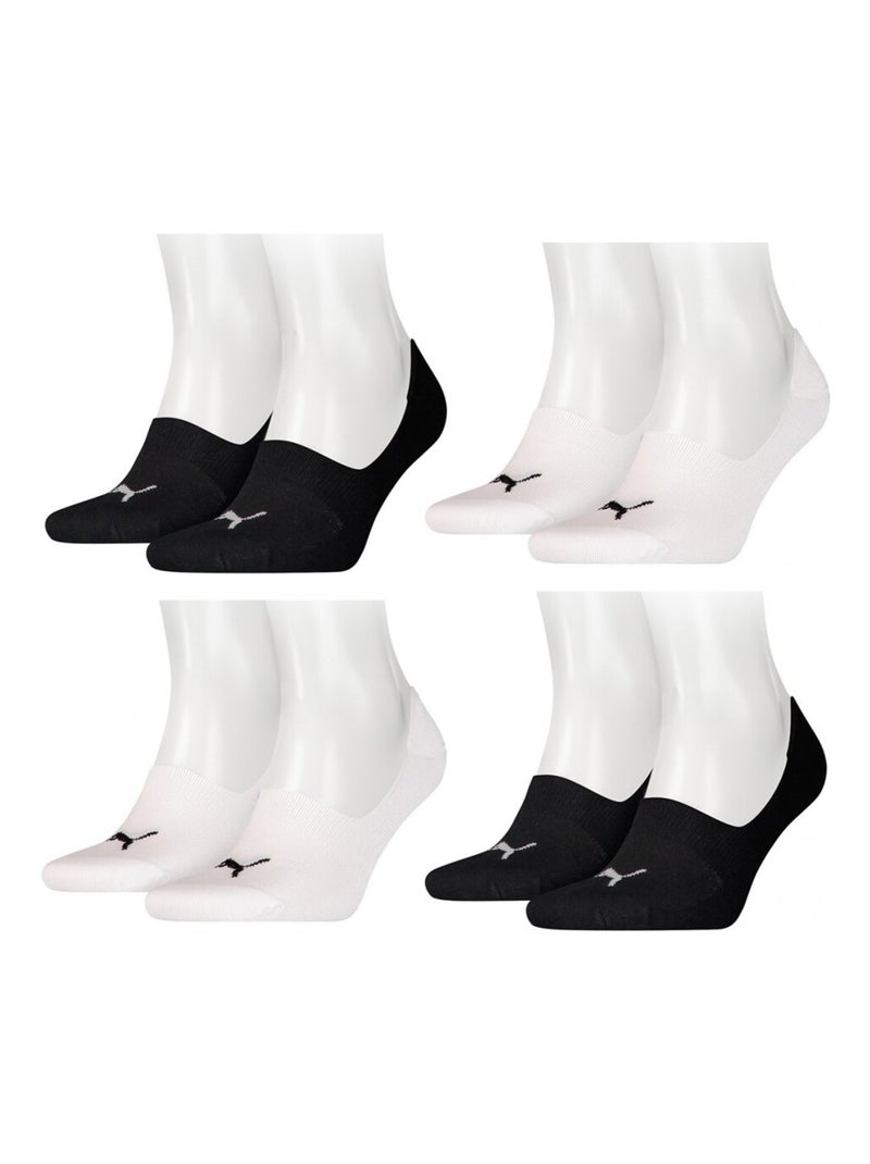 Chaussettes PUMA Socquettes FOOTIES - Pack de 4 Noir Blanc - Kiabi