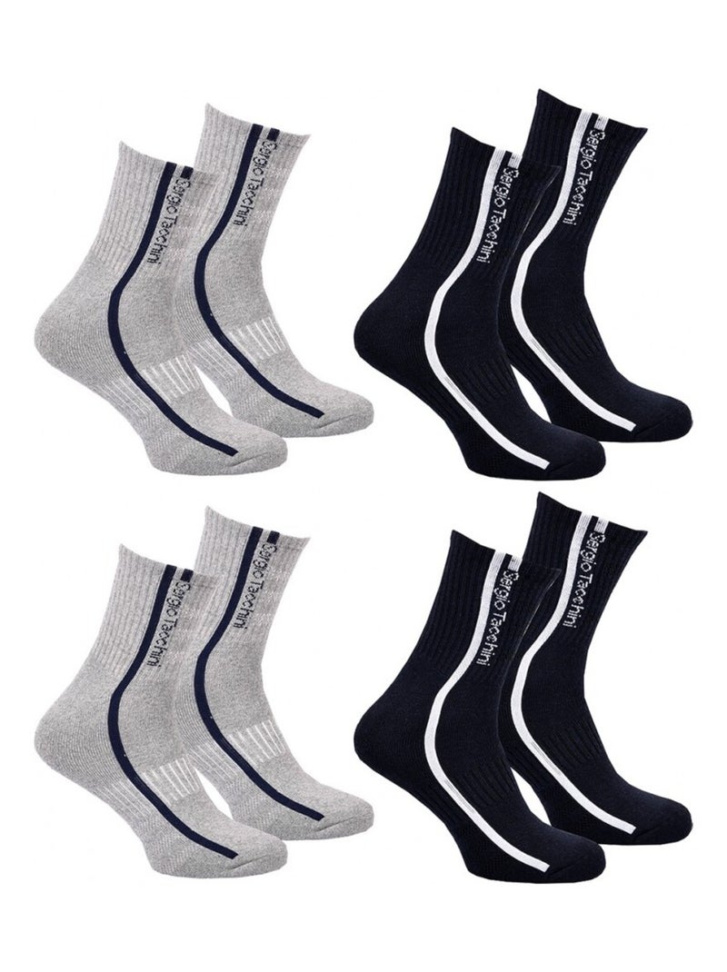 Chaussettes QUARTER SERGIO TACCHINI Lot de 4 Paires Multicolore - Kiabi