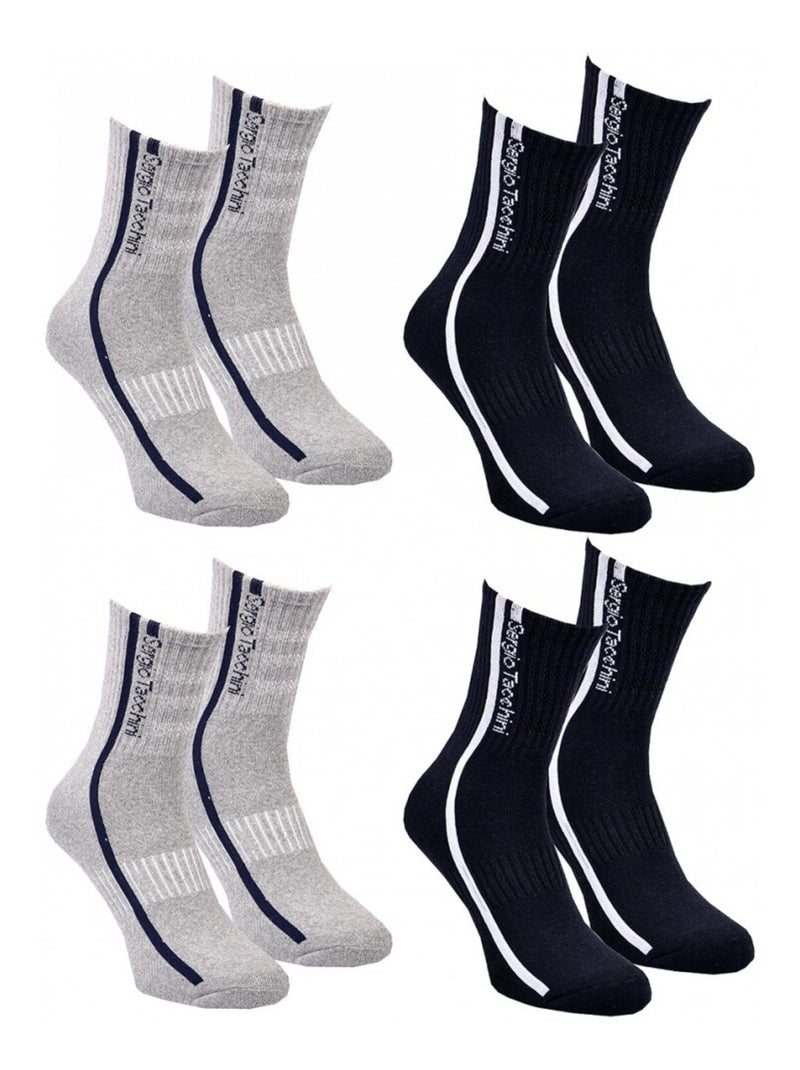 Chaussettes QUARTER SERGIO TACCHINI Lot de 4 Paires Multicolore - Kiabi