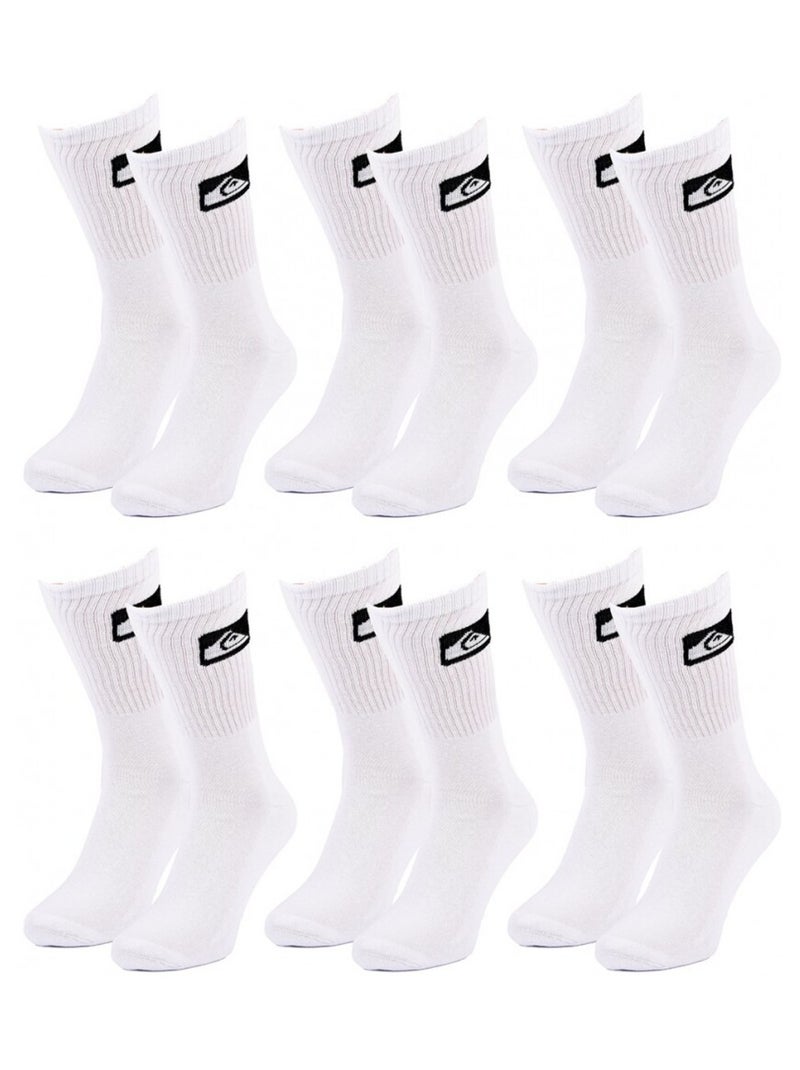 Chaussettes QUIKSILVER CUSHIONED CREW - Pack de 6 Blanc - Kiabi