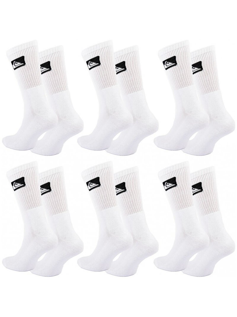 Chaussettes QUIKSILVER CUSHIONED CREW - Pack de 6 Blanc - Kiabi