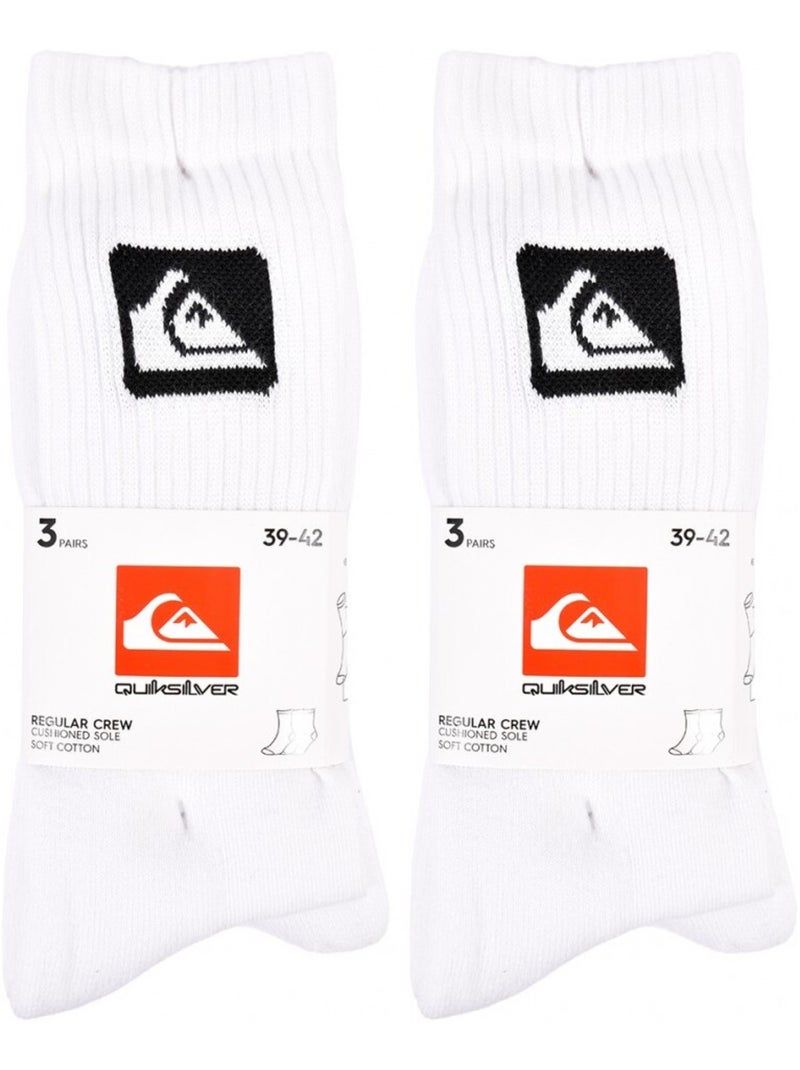 Chaussettes QUIKSILVER CUSHIONED CREW - Pack de 6 Blanc - Kiabi
