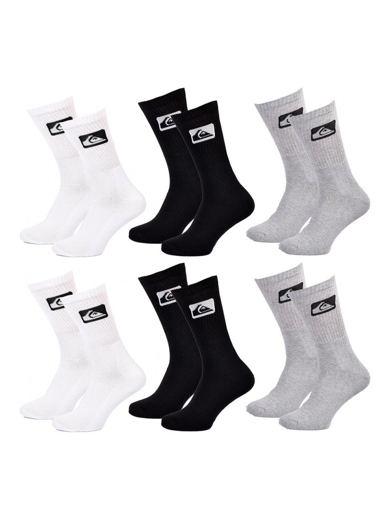 Chaussettes QUIKSILVER CUSHIONED CREW - Pack de 6 Multicolore - Kiabi