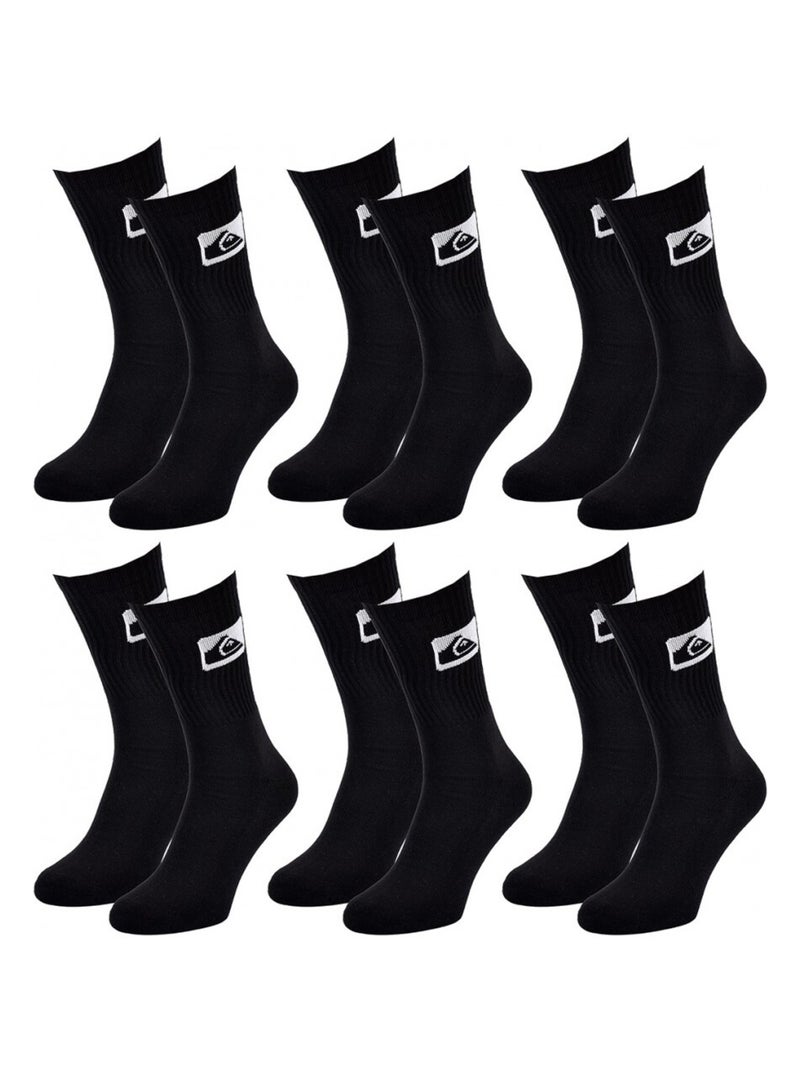Chaussettes QUIKSILVER CUSHIONED CREW - Pack de 6 Noir - Kiabi