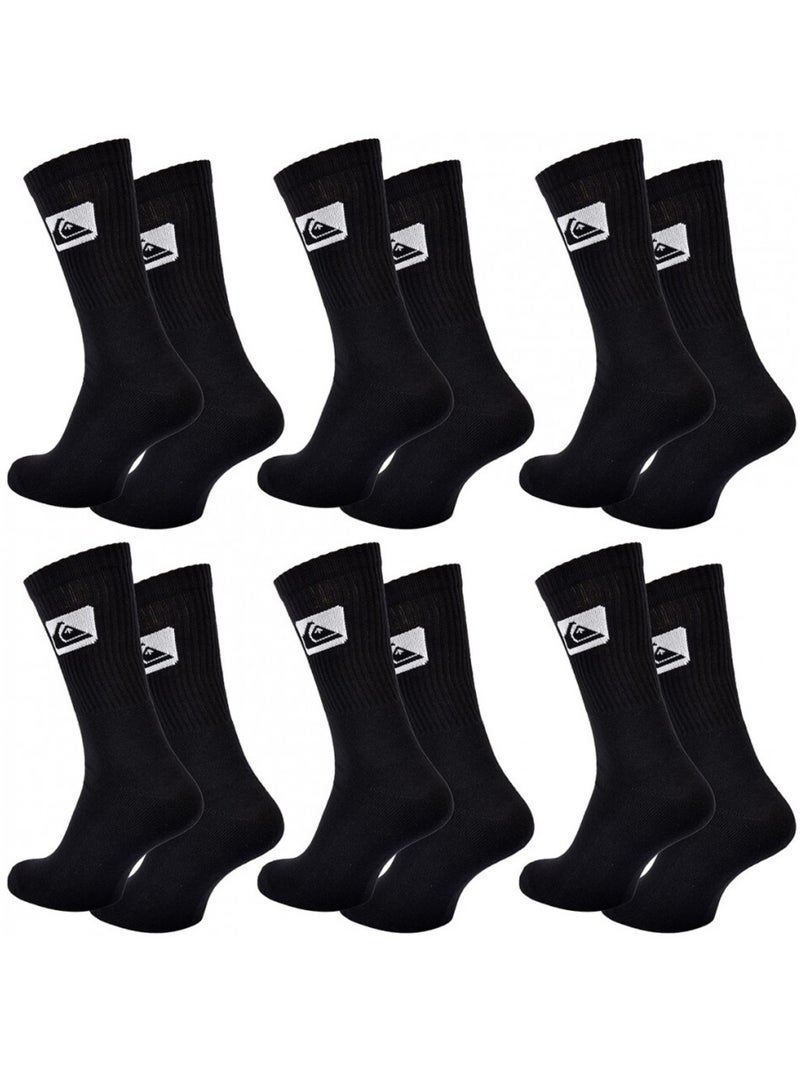 Chaussettes QUIKSILVER CUSHIONED CREW - Pack de 6 Noir - Kiabi
