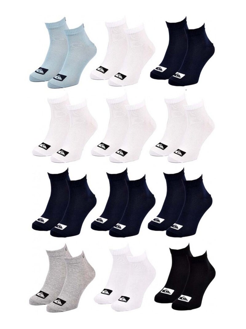 Chaussettes QUIKSILVER QUARTER - Pack de 12 Multicolore - Kiabi