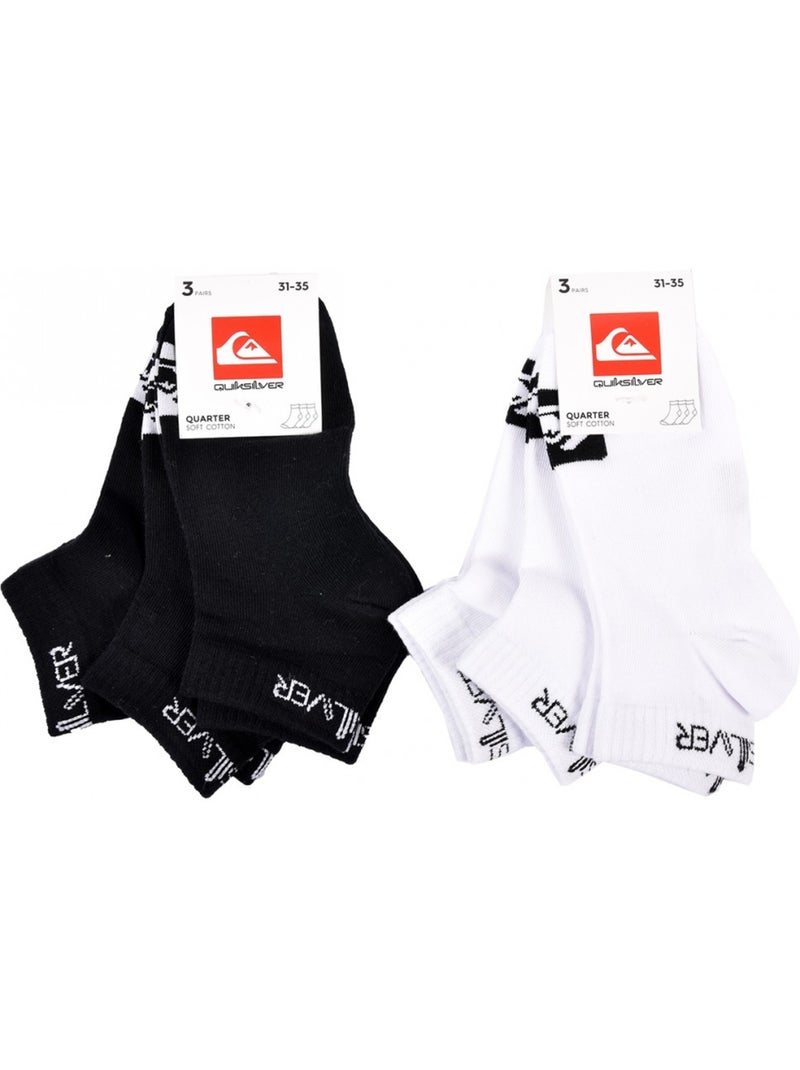 Chaussettes QUIKSILVER QUARTER - Pack de 6 Blanc Noir - Kiabi
