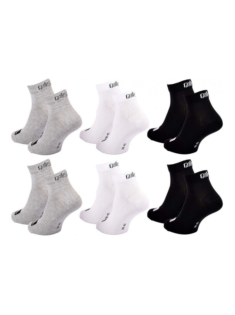 Chaussettes QUIKSILVER QUARTER - Pack de 6 Gris Blanc Noir - Kiabi