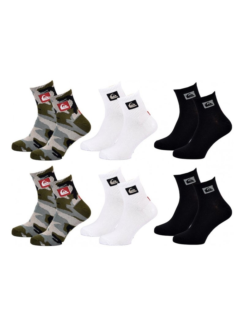 Chaussettes QUIKSILVER QUARTER - Pack de 6 Multicolore - Kiabi