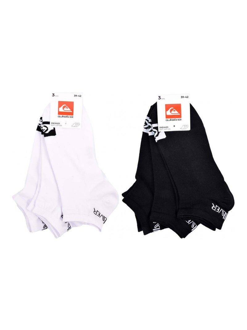 Chaussettes QUIKSILVER SNEAKER - Pack de 6 Blanc Noir - Kiabi